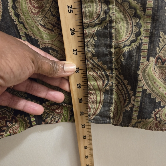 Men's Calvin Klein Shirt Large Green Long Sleeve Paisley Button Up Casual - Picture 10 of 14